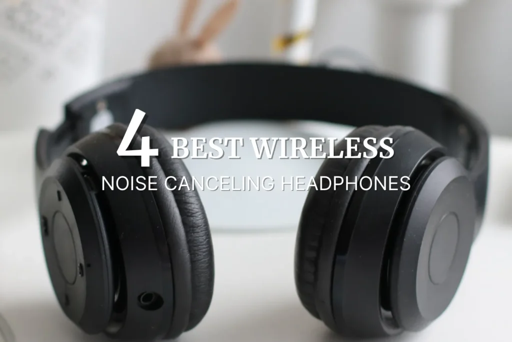 Black over-ear wireless headset resting on a desk, featured in the best noise canceling headphones 2025 guide.