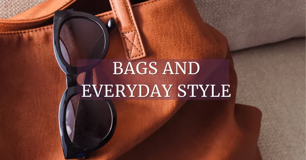 leather tote bag and sunglasses arranged on a table for everyday style gifting