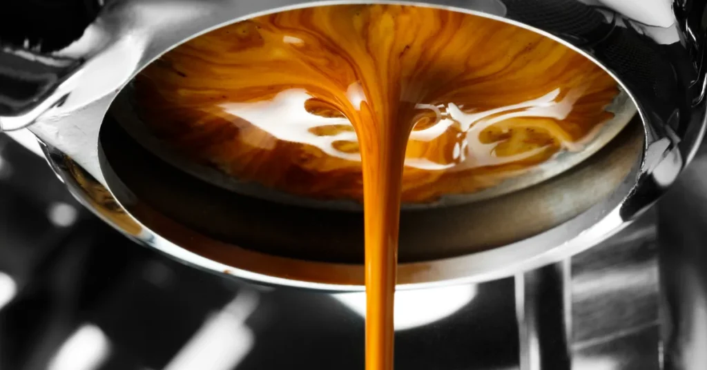 Fellow Espresso Series 1 Review showing espresso extraction through a bottomless portafilter