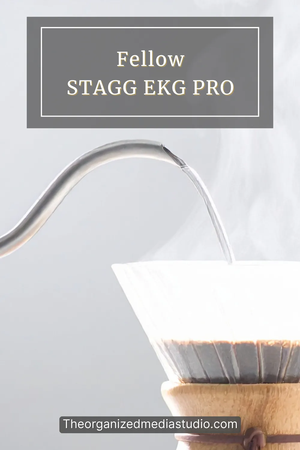 Fellow Stagg EKG Pro pouring water over a pour-over coffee brewer