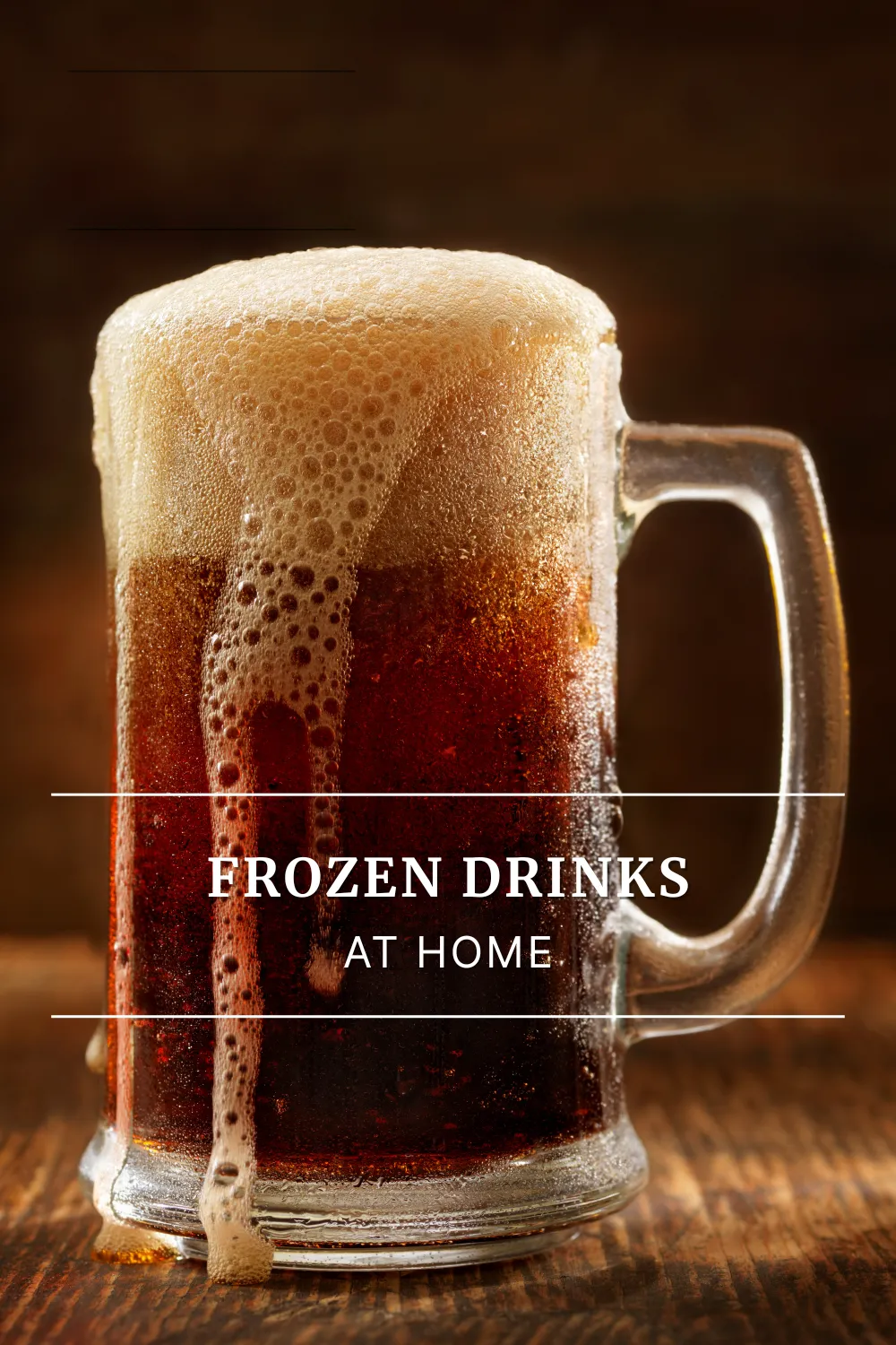 Frozen drinks at home featuring an overflowing ice-cold slushy root beer