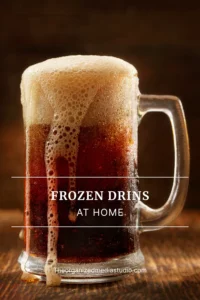 rozen drink maker pouring into frosted mug — slushie machine at home