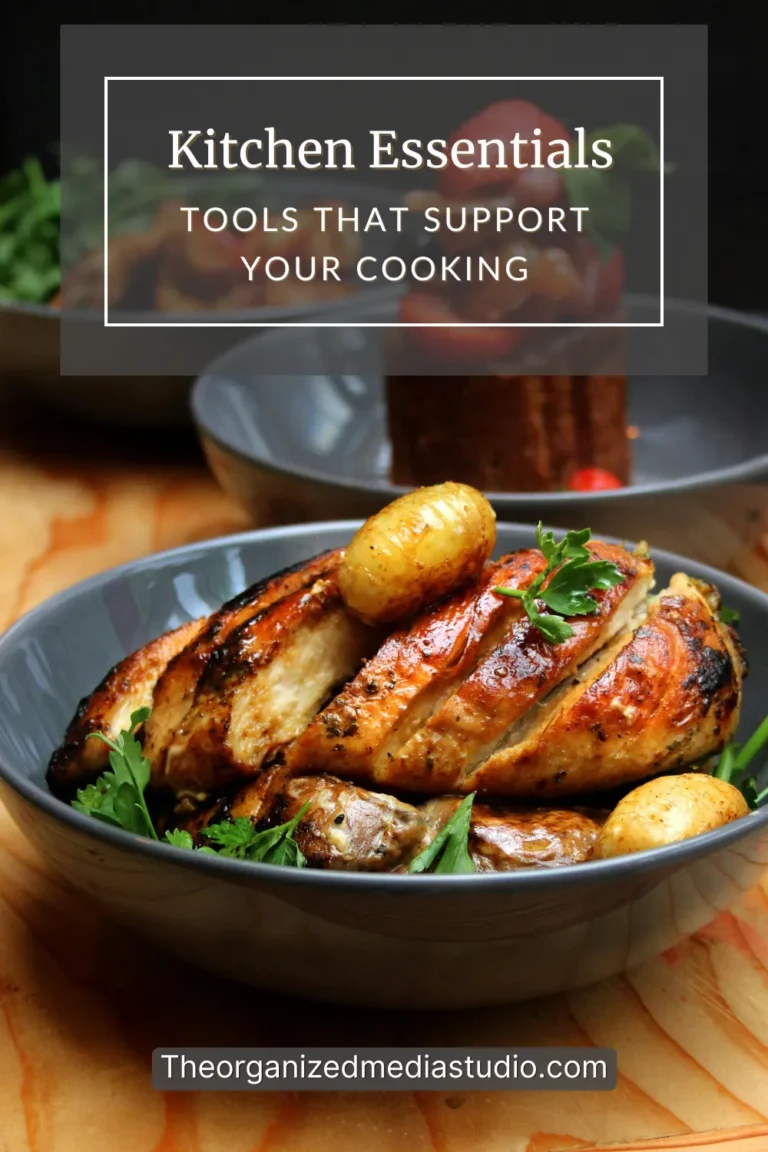 Kitchen essentials represented through a simple, well-prepared dish, reflecting tools that support everyday cooking.