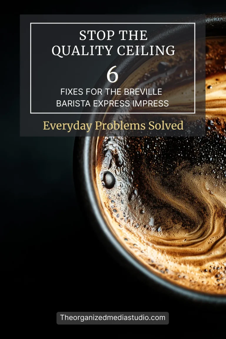 macro shot of espresso crema from barista express impress quality ceiling